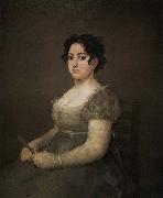 Francisco de goya y Lucientes Portrait of a Lady with a Fan oil on canvas